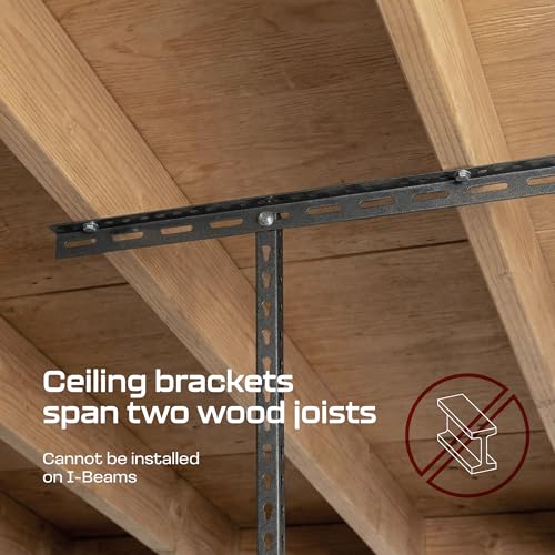 2-Pack 4 x 8 MonsterRax Overhead Garage Storage Rack, Ceiling Racks for Garage, Organization Shelving, Adjustable Hanging Shelf, Grey, 24"-45" Height Adjustment