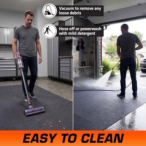 Armor All Jumbo XXL Garage Floor Mat (22' x 8'10"), Waterproof Garage Flooring, Absorbent, Premium Oil Spill Resistant Garage Pad, Durable, Protects Surfaces (Includes Double Sided Tape) (USA Made)