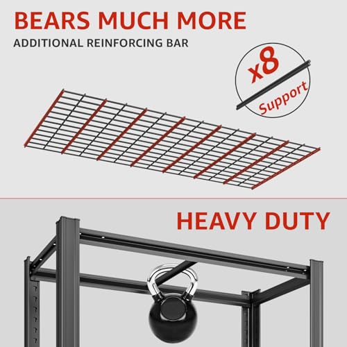 LI JIU HOME 5 Tier Metal Shelving Unit, Adjustable Storage Shelves, 84" H x 55" W x 24" D Heavy Duty Garage Shelves for Warehouse, Basement, Kitchen, Pantry, Living Room, Black (5T 84 * 55 * 24)