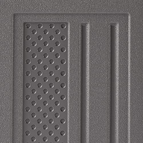Suncast Wall Storage Cabinet for Garage Organization - 4 Cu. Ft. Wall Mounted Garage Cabinet with Shelf for Garden Supplies, Paint Cans & Outdoor Tools, Multi-Wall Resin Construction, Platinum