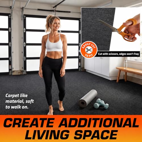 Armor All Jumbo XXL Garage Floor Mat (22' x 8'10"), Waterproof Garage Flooring, Absorbent, Premium Oil Spill Resistant Garage Pad, Durable, Protects Surfaces (Includes Double Sided Tape) (USA Made)
