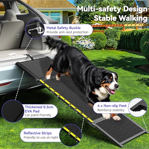 Pawaboo 74" L & 20" W Longest Dog Ramp for Car Foldable, Up to 250 LBS