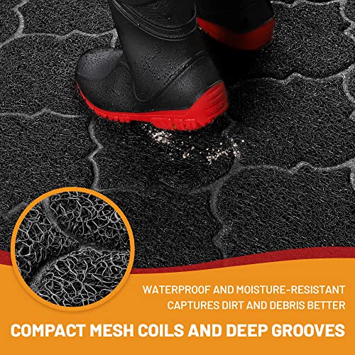 Cosyearn Door Mat, Front Door Mat, 46x35, Welcome Mats for Entryway,Garage,High Traffic Areas, Jumbo Size, Doormat Entrance, Waterproof Mat, Easy Clean, Outdoor Indoor Floor Mat,Non Slip (Black)
