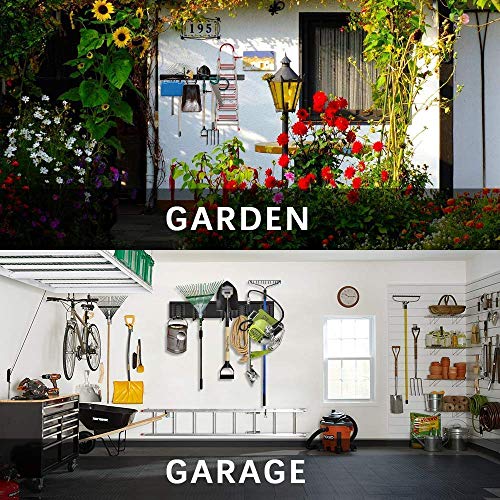 TORACK Tool Storage Rack, Heavy Duty Steel Garage Wall Mount Garden Tool Organizer for Ladders, Chairs, Shovels, Broom, Power tools (8-Pack 5.7"-11" Mixed Hooks, up to 800 lbs)