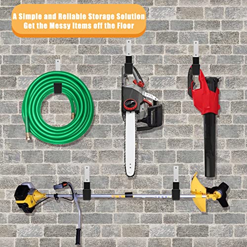 Juformin Heavy Duty Utility Hooks - Wall Mount, Hooks for Garage, Hose, Bike, Ladder, Leaf Blower Hanger (6 Medium)
