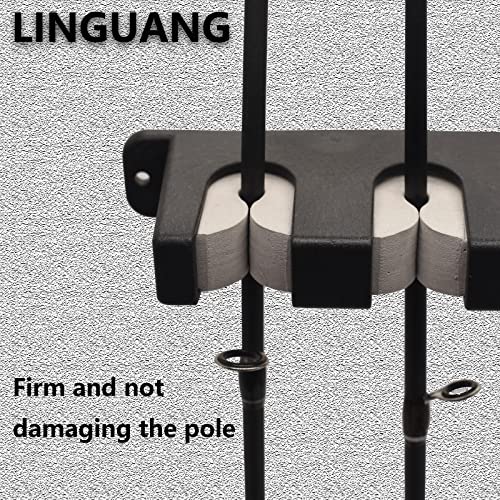 linguang Organizer Wall Mount 6/8 vertical/Horizontal for Fishing Rod Holders and Pole Racks Accessory to Garage Door Home Room(Gray 8 Vertical)