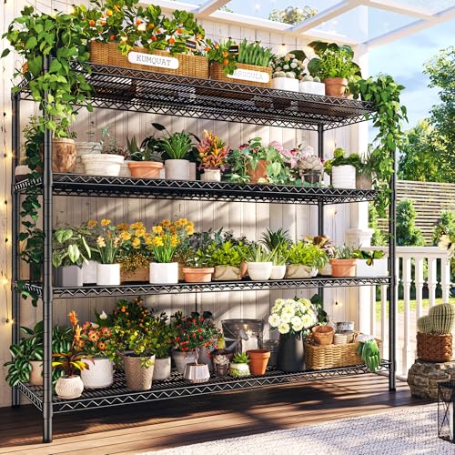 REIBII 60" W Storage Shelves 2878LBS Metal Shelving Unit with Wheels Heavy Duty Garage Shelving Adjustable Wire Shelves for Pantry,Kitchen,Garage,Basement,Business,Warehouse,School,60”W ×24”D×65.3”H