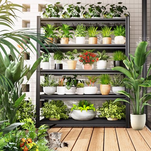 Storage Shelves, 2500lbs Garage Shelving,Adjustable Heavy Duty Shelving Unit,5T Tall Garage Shelves，Metal Standing Shelf Units,Utility Rack For Kitchen Warehouse Industrial Basement 71.2*35.4*15.7