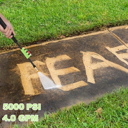 Imdot Heavy Duty 5000PSI 4.0GPM Electric Pressure Washer with 33FT Hose, 4 QC Nozzles for Cars/Fences/Patios/Home Cleaning, Deep Green