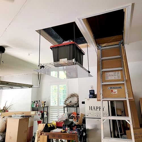 SpaceLift SL 5228-S Motorized Attic Lift – Made in USA, 200 lb Capacity, 15 Ft Vertical Travel, 24" x 41" Platform Garage Storage Lift
