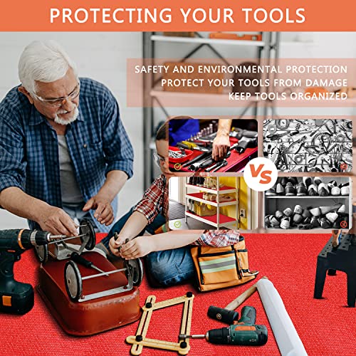 Foam Toolbox Liner Drawer Mat 1/8 Inch Thick X 18 Inch Wide X 24 Ft Long Red, No Slip for Protecting Cabinet, Garage, Cart, Tool Box