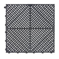 SafeRacks Ribbed Interlocking Garage Floor Tiles - Vented, Self-Draining, Non-Slip Flooring, Modular, Virgin Polypropylene, Ideal for Garages, Patios, Basements, Decks - Black - 82.56 sq ft - 48 Pack