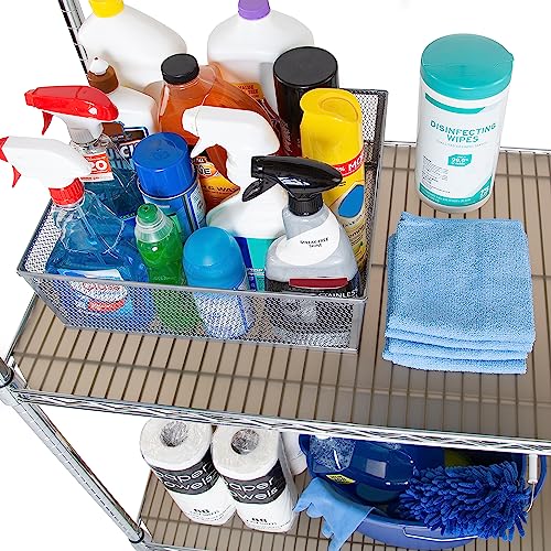 Seville Classics Heavy Duty Fitted Wire Shelf Liners Protector Mat, Non Adhesive, for Wired Shelves, Office, Kitchen, Garage, Semi-Transparent Taupe, 36" x 18" Shelf (5-Pack)