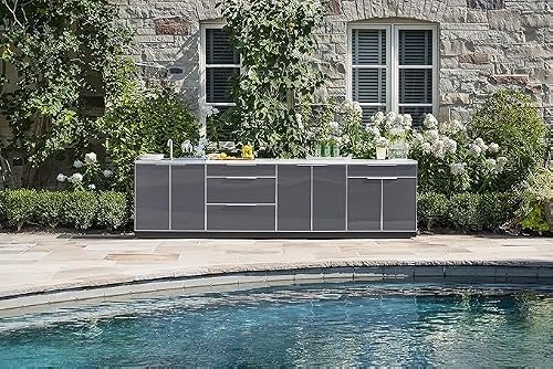 NewAge Products Inc. Cabinet Aluminum, (4 Piece) Outdoor Kitchen Set, Covers, 65276