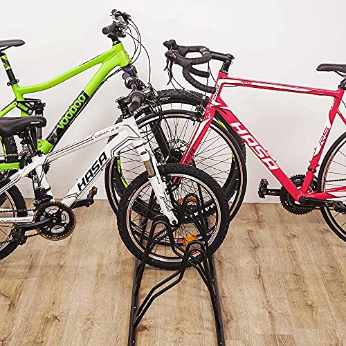 CyclingDeal Bicycle Floor Parking Rack Stand - for Mountain MTB Road Bike - Indoor Home Garage Storage - Classic 5 Bikes