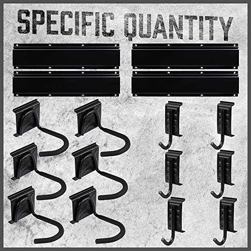 HORUSDY Stainless Steel Bike Storage Rack, 6 Bike Storage Hanger Wall Mount and 6 Helmets Hooks for Home & Garage Holds Up to 600lbs, Black