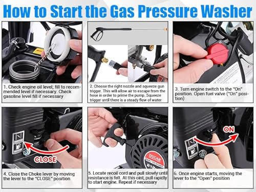Gas Powered Pressure Washer 4200 PSI Gas Power Washer 4.0 GPM 212CC Commercial High Pressure Washer, with Spray Gun and Extension Wand, 5 Quick Connect Nozzles, Copper Pump,EPA/CARB/ETL (Black)