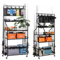 Bknius Metal Black Fishing Rod Rack for 12 Rods With Large Storage Capacity, Vertical Fishing Pole Holders for Garage Use for Fishing Gear Storage