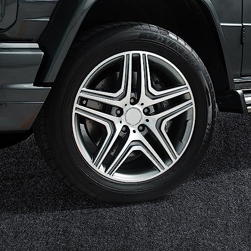 HOMBYS Extra Large Garage Floor Mats for Under Car, Dark Grey Garage Flooring Rug, Motorcycle Oil Spill Mat, Absorbent Oil Garage Parking Mat 7’4”x17', Non Slip and Waterproof Backing