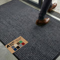 GORILLA GRIP Waterproof Traffic Guard Door Mat, 72x48, Heavy Duty Entryway Mats, Strong Backing Commercial Utility Rugs for Office Hallway, Garage Floor and Home, Low Profile Carpet, Charcoal Gray