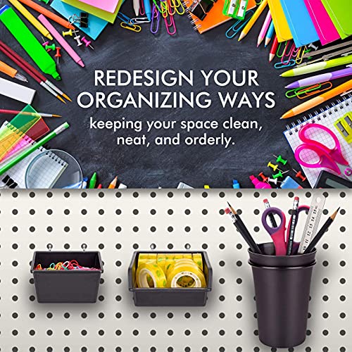 G.CORE 12 Pack Pegboard Bins PegBoard Cups with Hooks & Loops, Peg Board Hooks Assortment Organizer Accessory, Various Tools Storage Arrange Kit for Garage Craft Workshop Workbench