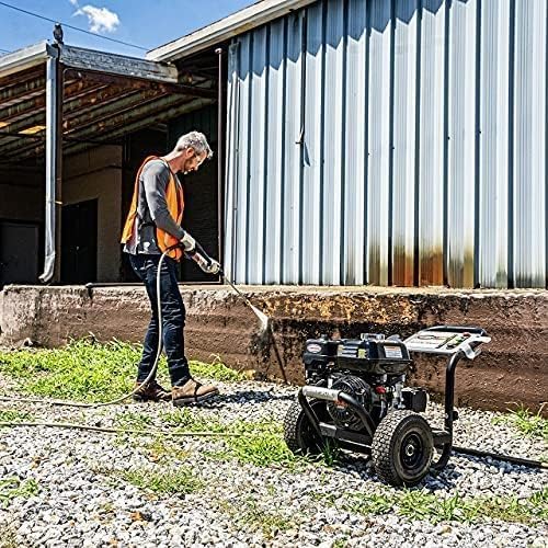 SIMPSON Cleaning PS3228 PowerShot 3300 PSI Gas Pressure Washer, 2.5 GPM, Honda GX200 Engine, Includes Spray Gun and Extension Wand, 5 QC Nozzle Tips, 5/16-inch x 25-foot MorFlex Hose, 49-State