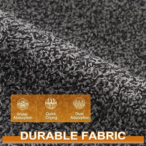 Mibao Front Door Mat, Dirt Trapper Welcome Mat for Outdoor Indoor, Non-Slip Waterproof Doormat, Durable Machine Washable Low Profile Entry Rug for Back Door Outside Patio Porch, 29.5" x 17", Grey