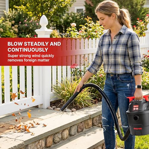 Shop-Vac 1.5 Gallon 2.0 Peak Wet/Dry Vacuum, Small Portable Shop Vacuum with Attachments, Mini for Garage, Car, Home and Pet