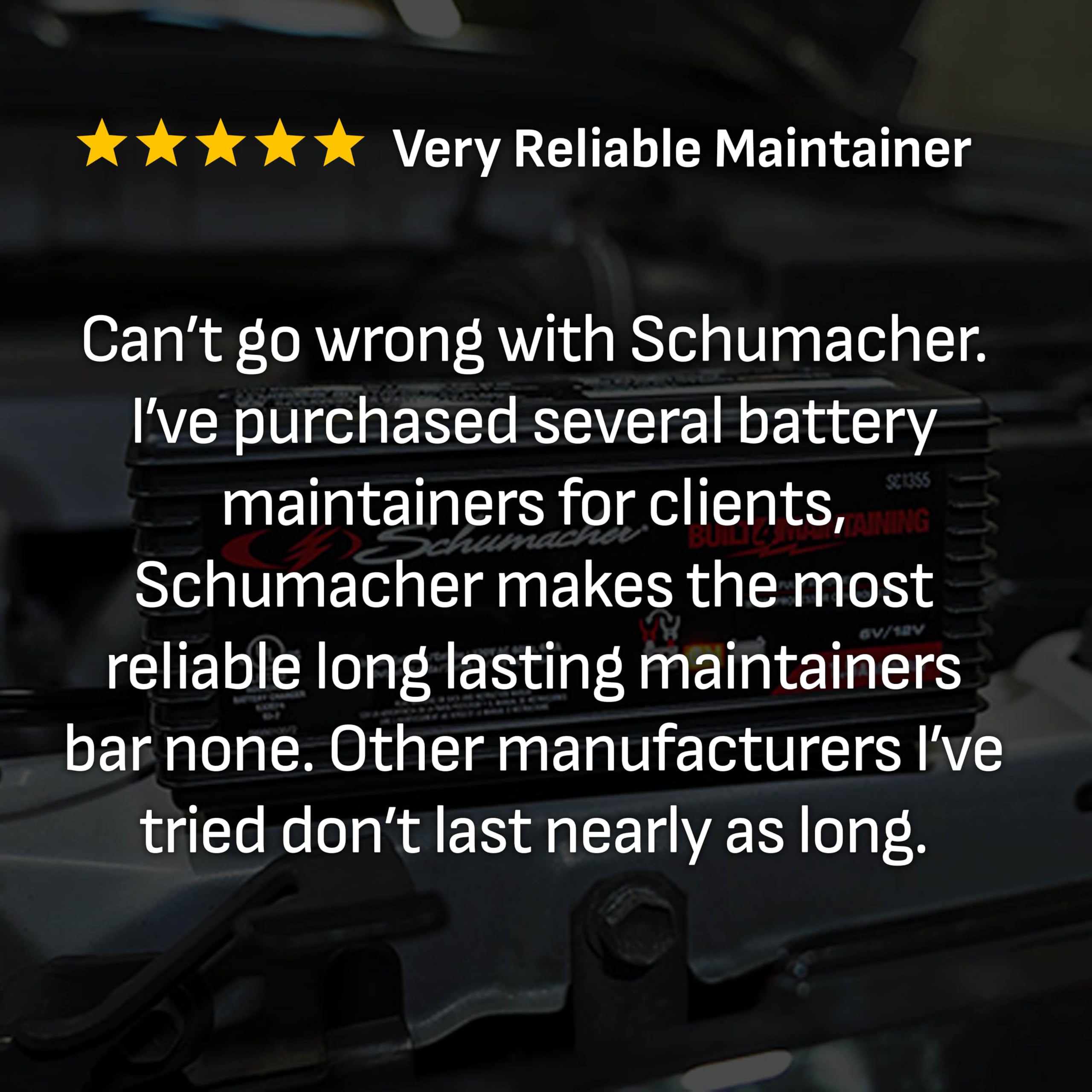 Schumacher Electric 1.5A Car Battery Charger and Maintainer, 3-in-1 Solution, for 6V/12V Power Sport, Automotive, and Marine Batteries, SC1355.